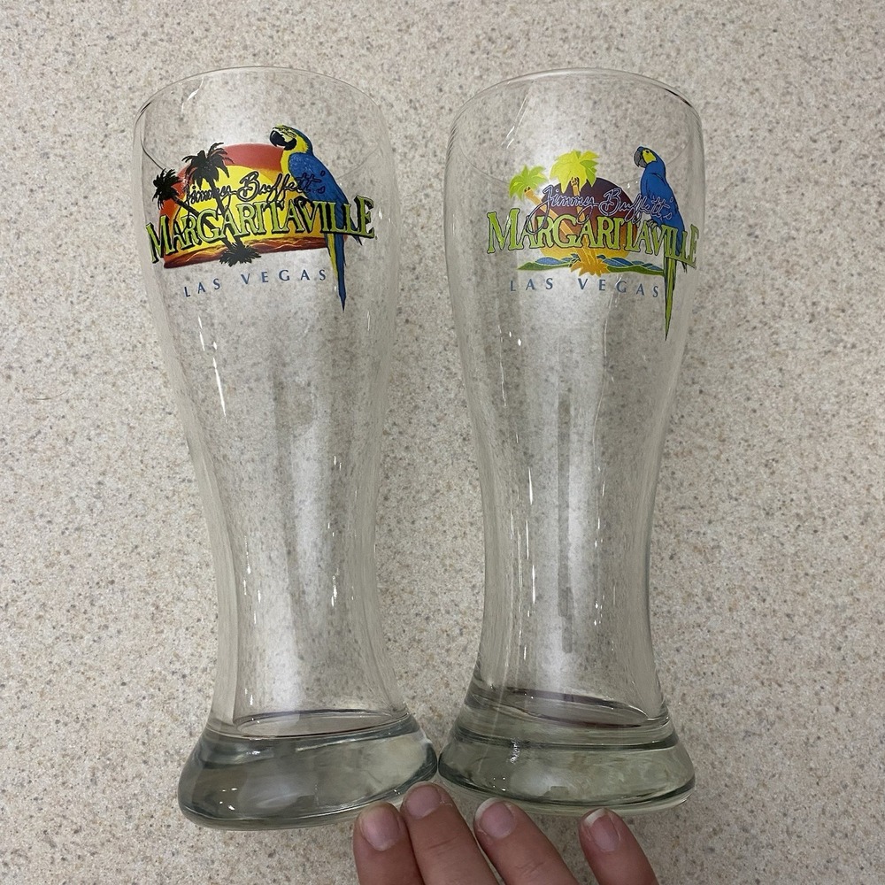 JIMMY BUFFETT`S MARGARITAVILLE *LAS VEGAS* PILSNER BEER GLASS 8.5" Tall